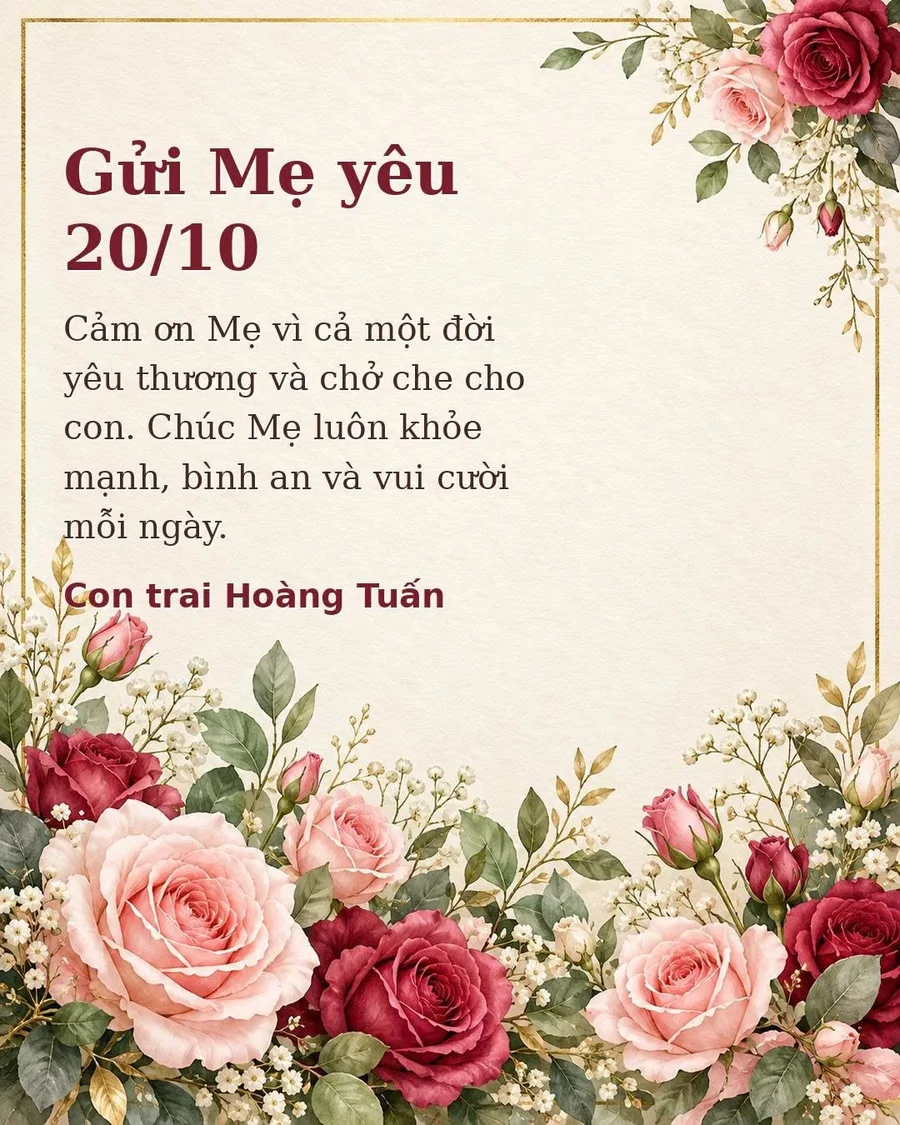 Thiệp 20/10 làm thật bằng skill trên ChatGPT